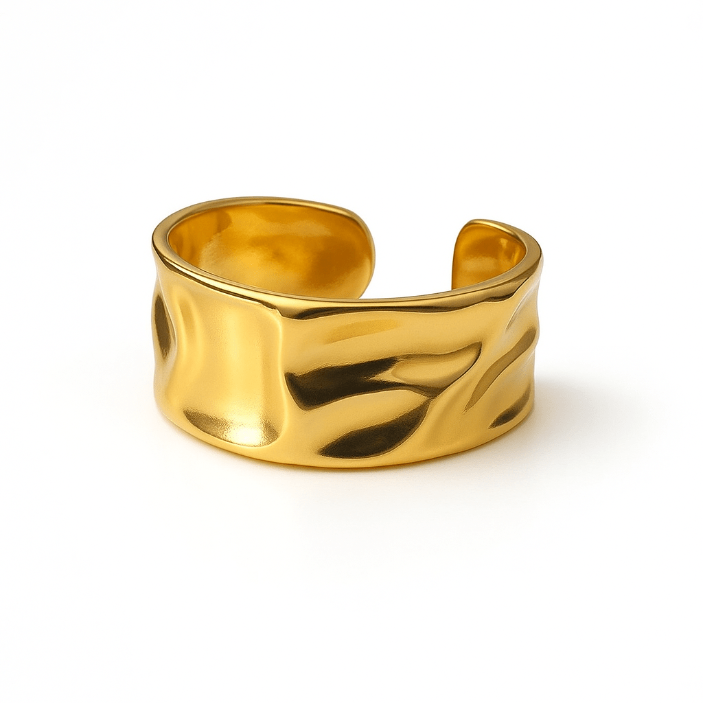 Goldring mit unebenem Design - ADOREE
